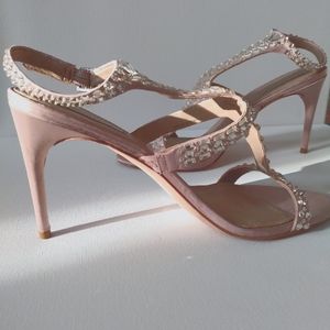BCBGMAXAZRIA rhinestone embellished ankle strap sandals